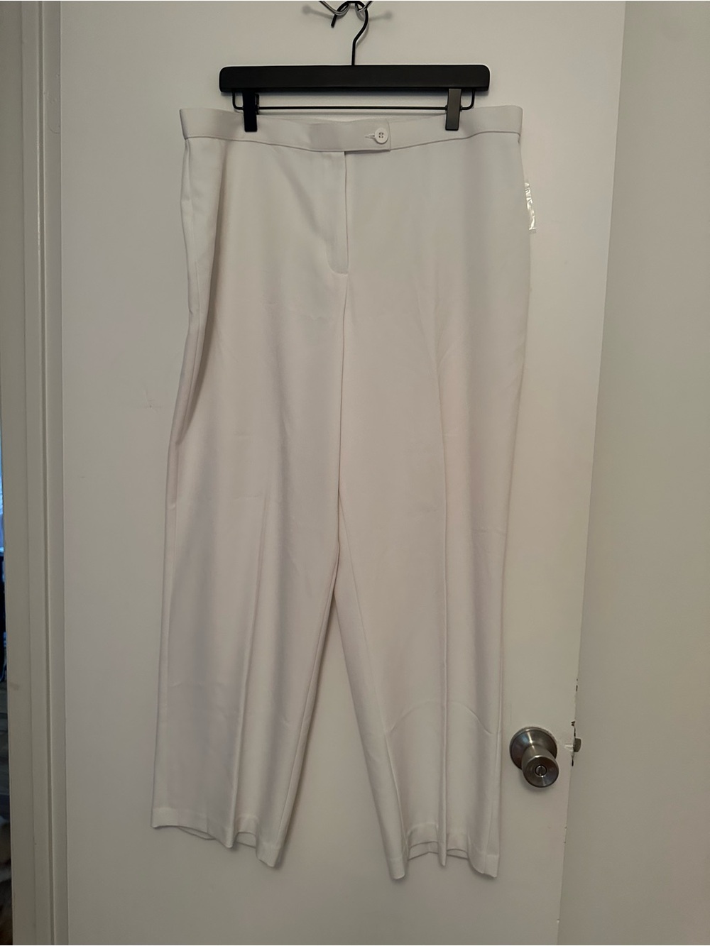Kim Rogers White Wide-Leg Dress Pants